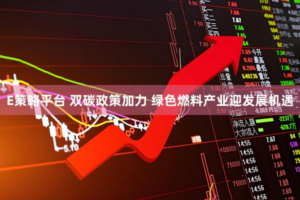 E策略平台 双碳政策加力 绿色燃料产业迎发展机遇
